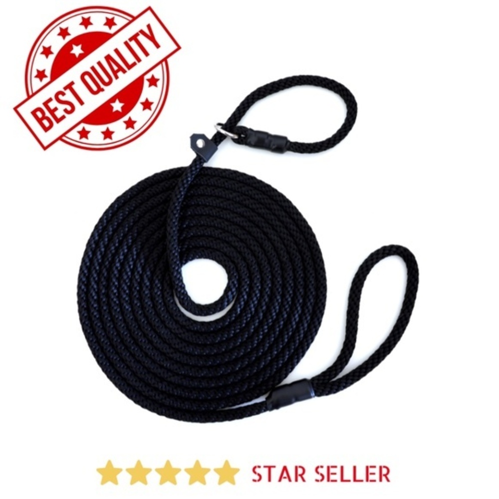 ☀️New☀️ 20 Ft Slip Lead Dog Leash Strong Heavy Duty Leashes Black For Dogs